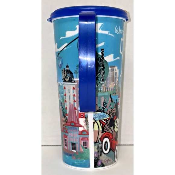 Disney Parks WDW 50th Anniversary Resort Refillable Mug Blue Lid Mickey Minnie - Picture 3 of 7